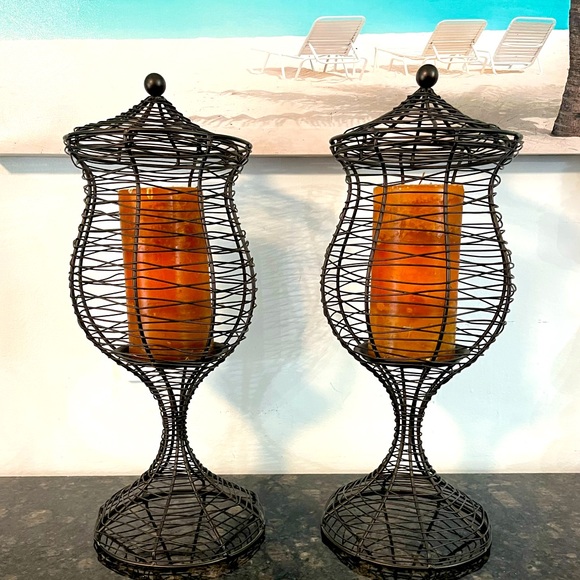 PartyLite Accents Partylite Apothecary Bronze Metal Pillar Candle